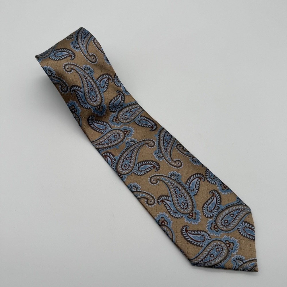 Jos. A. Bank Paisley Tie Mens 59x3.5 Brown Blue Silk Executive‎ Collection